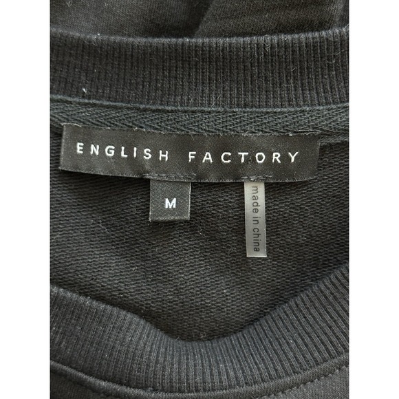 NEW English‎ Factory Unbalanced Seam Long Sleeve Mini Dress Size Medium Black - Picture 4 of 6